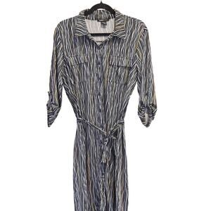 Robert Louis Collared Belted Dress Women's Size Large